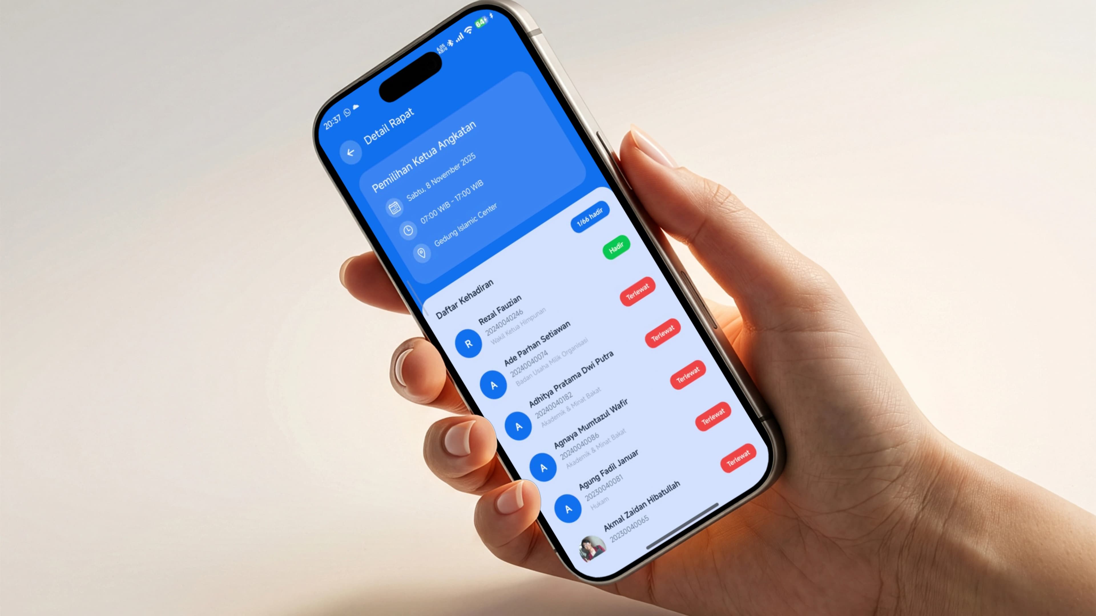 Aplikasi mobile presensi rapat HMTI